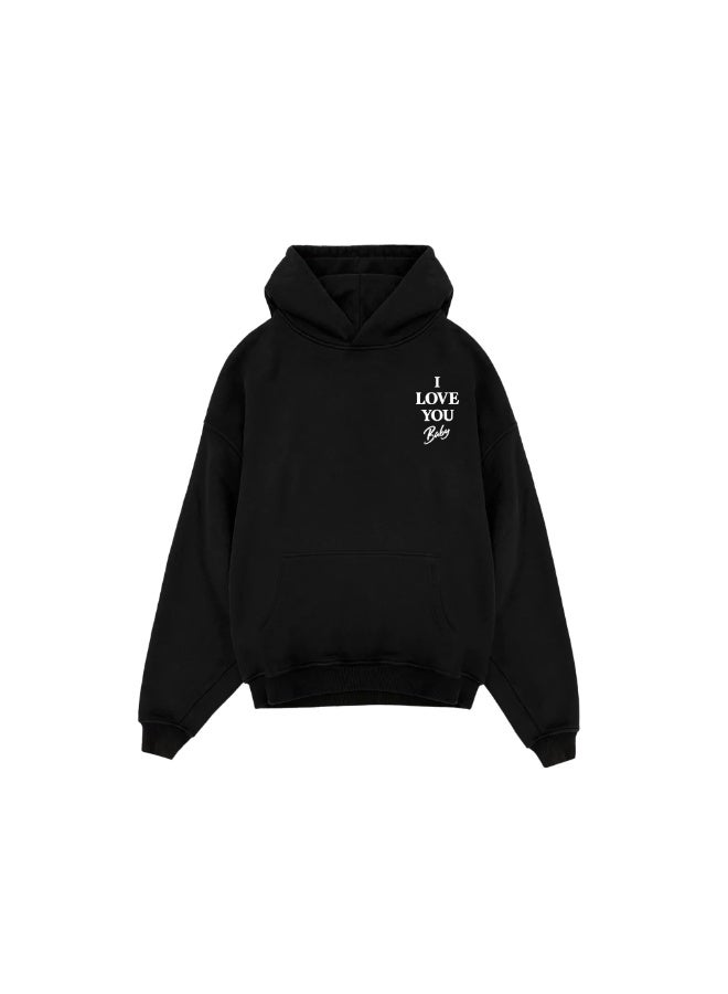 Premium Apparel I love you baby Hoodie Black - Image 3